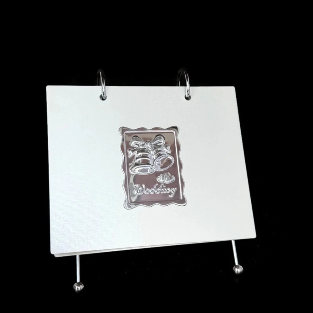 Silver Metal Wedding Stand Up Flip Album 6” x 4”